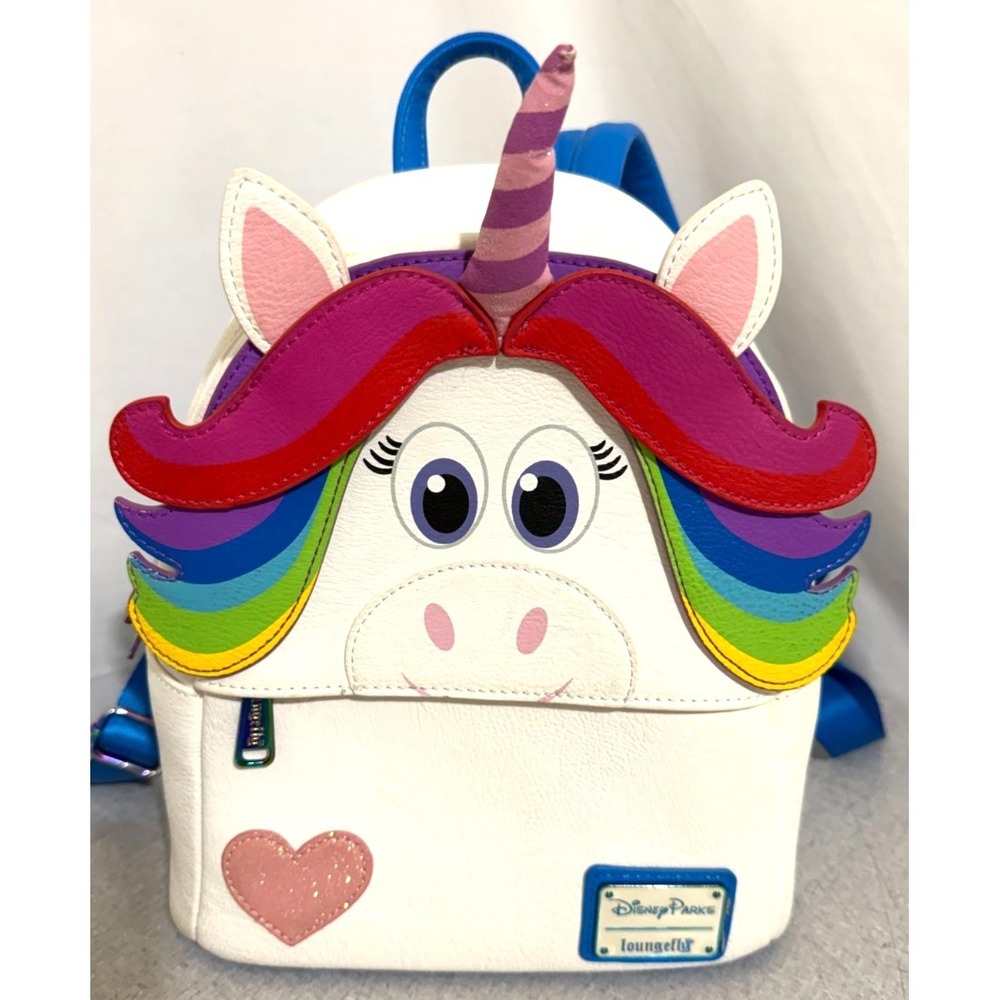 Disney Loungefly Rainbow Inside Out Unicorn Figural Mini Backpack